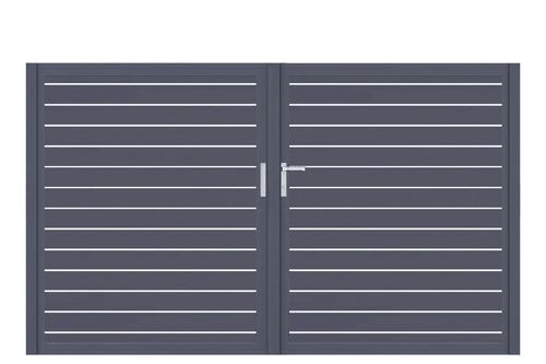 Aluminium Doppeltor Vidal Line 100 - Höhe 180cm, Breite 262cm (Teilung symmetrisch 131+131cm) inkl. Torpfosten