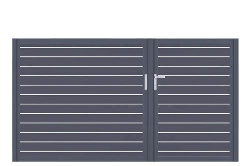 Aluminium Doppeltor Vidal Line 100 - Höhe 120cm, Breite 262cm (Teilung asymmetrisch 102+160cm) inkl. Torpfosten