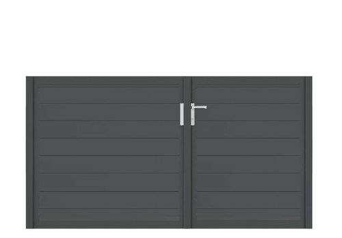 Aluminium Doppeltor Vidal Snap - Höhe 120cm, Breite 233cm (Teilung asymmetrisch 102+131cm) inkl. Torpfosten