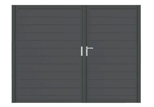 Aluminium Doppeltor Vidal Snap - Höhe 180cm, Breite 233cm (Teilung asymmetrisch 102+131cm) inkl. Torpfosten