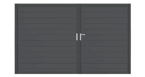 Aluminium Doppeltor Vidal Snap - Höhe 180cm, Breite 262cm (Teilung asymmetrisch 102+160cm) inkl. Torpfosten