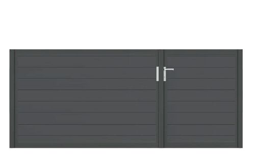 Aluminium Doppeltor Vidal Snap - Höhe 120cm, Breite 291cm (Teilung asymmetrisch 102+189cm) inkl. Torpfosten