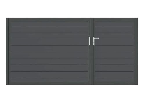 Aluminium Doppeltor Vidal Snap - Höhe 140cm, Breite 291cm (Teilung asymmetrisch 102+189cm) inkl. Torpfosten