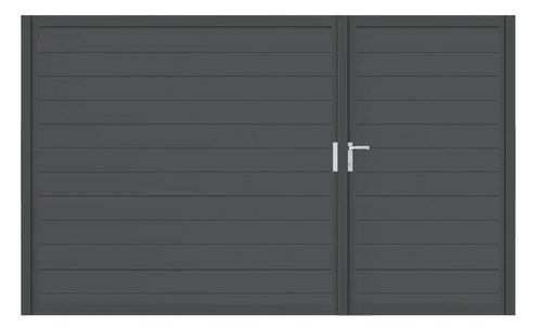 Aluminium Doppeltor Vidal Snap - Höhe 180cm, Breite 291cm (Teilung asymmetrisch 102+189cm) inkl. Torpfosten