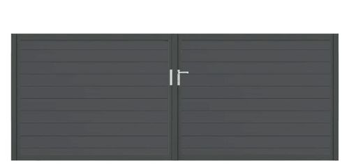 Aluminium Doppeltor Vidal Snap - Höhe 140cm, Breite 378cm (Teilung symmetrisch 189+189cm) inkl. Torpfosten