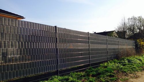 Sichtschutzstreifen Für Doppelstabmattenzaun – Anthrazit, Lichtdurchlässig Mit Marmor-Effekt, 19 Cm Höhe, 50 Meter Rolle
