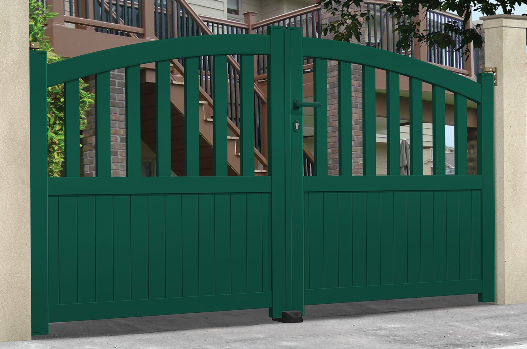 Aluminium Doppeltor Rondo - Höhe 200/180cm, Breite 325cm