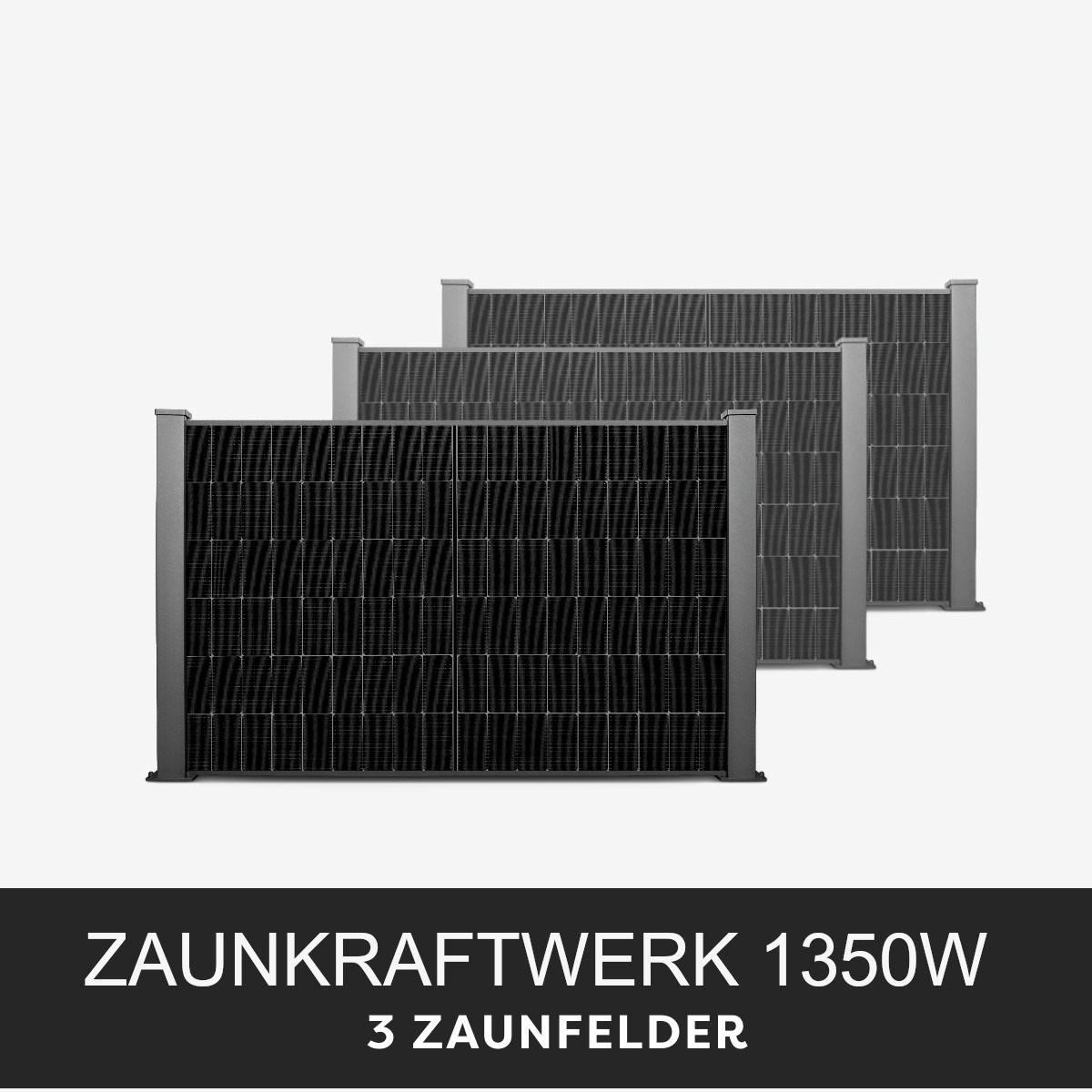 Zaunkraftwerk Powerline 2, 3 oder 4 Solarmodule (900-1800 Wp) - Plug & Play