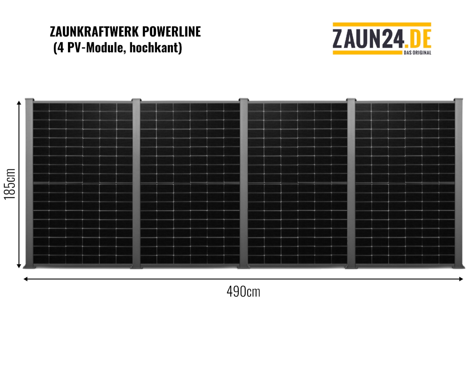 Zaunkraftwerk 880 W - Komplettset zur nachträglichen Befestigung an Doppelstabmattenzaun - steuerfrei bei ZAUN24 online kaufen!
