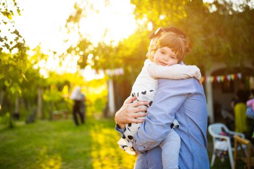 Gabionen bieten Sicherheit für die Familie.